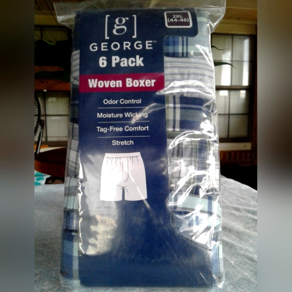 Mens 6 pk George woven Boxers 2xl